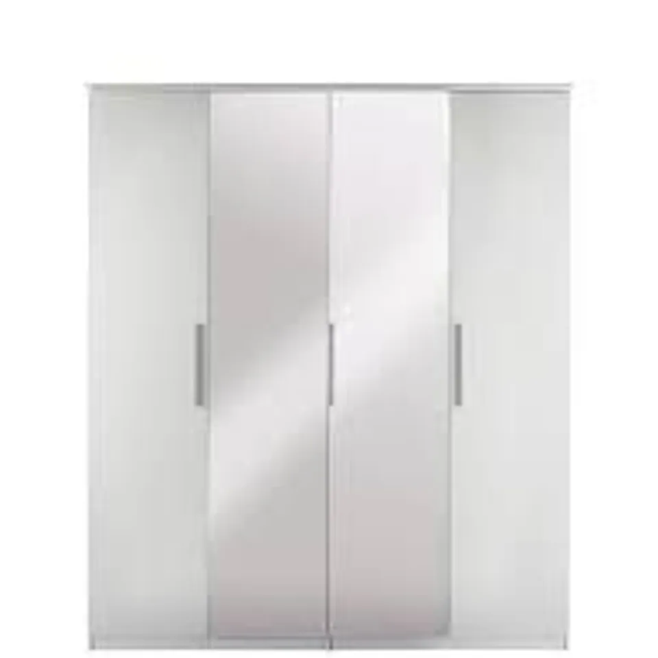 BOXED GRADE 1 NEW PRAGUE WHITE 4 DOOR WARDROBE (3 BOXES)