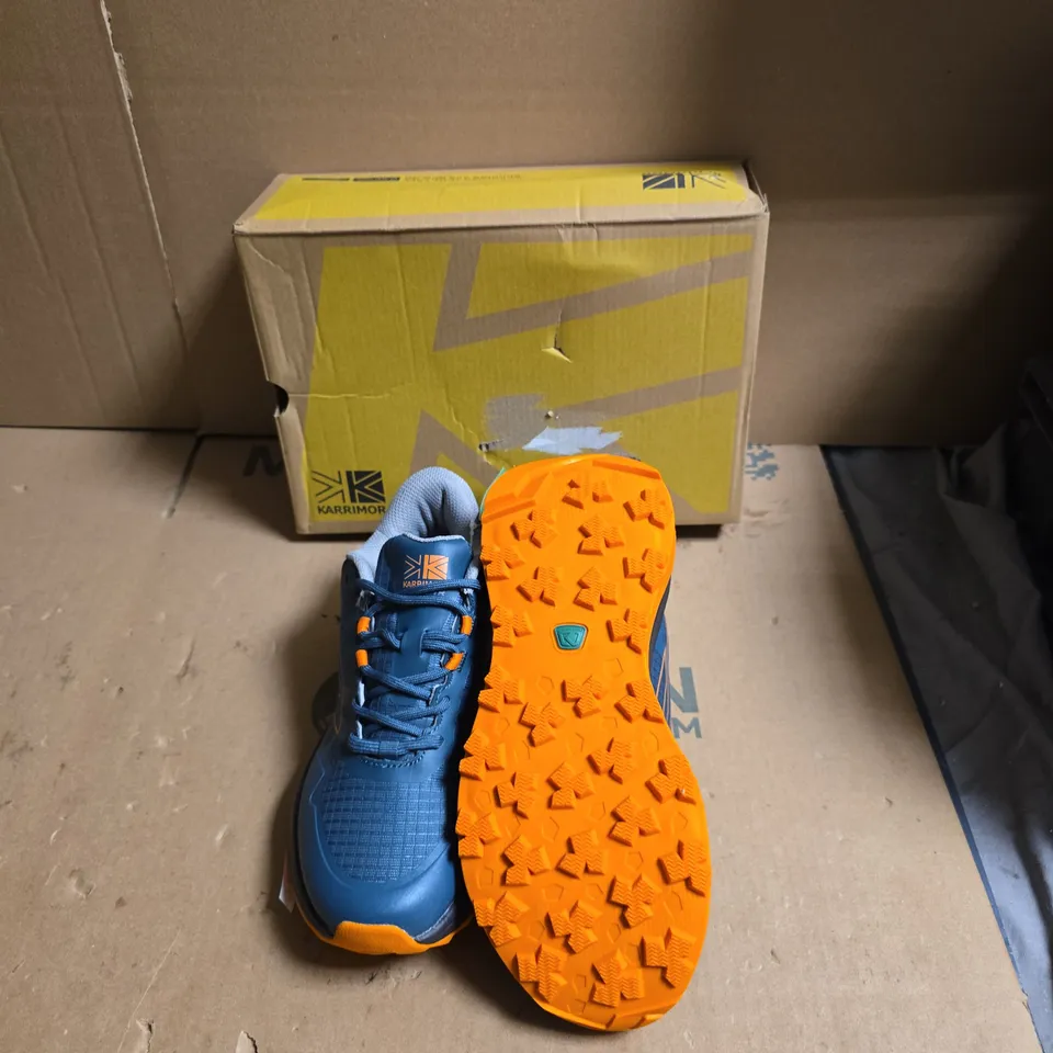 KARRIMOR RUNNING SHOES – BLUE/ORANGE, BOXED - UK SIZE 4