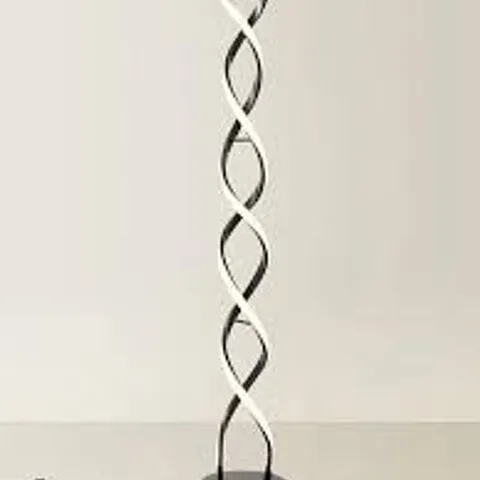 BOXED VALUELIGHTS INFINITY MATT BLACK DOUBLE TWIST INTEGRATED LED FLOOR LAMP 3000K 