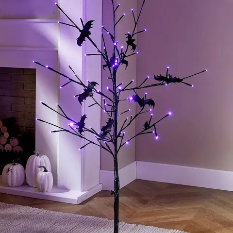 PRE LIT BAT HALLOWEEN TREE - 120CM 