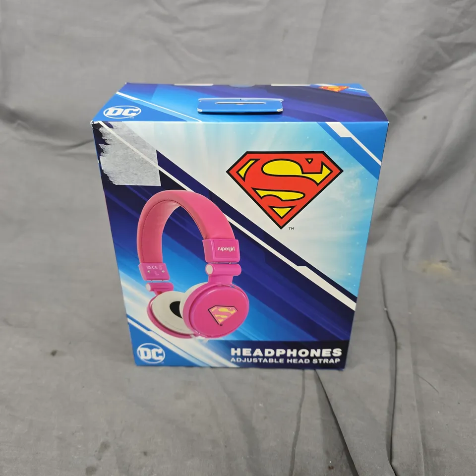 BOXED AND SEALED DC SUPERGIRL HEADPHONES IN PINK