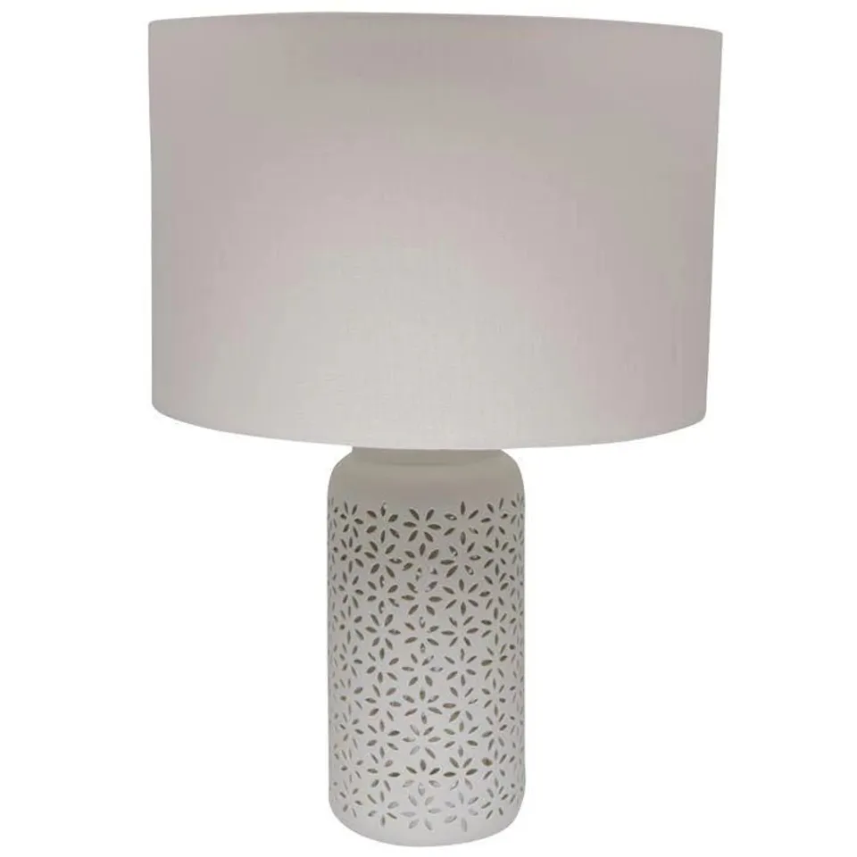 HOUSE OF FRASER GRAY & WILLOW SELBY CERAMIC CREAM TABLE LAMP