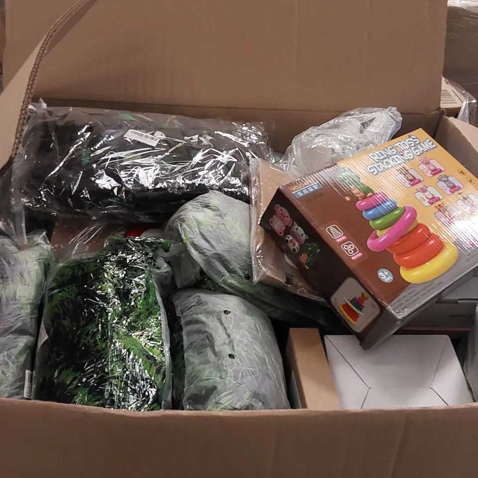 PALLET OF ASSORTED ITEMS INCLUDING: FIRST AID KIT, CHRISTMAS LIGHTS, ELECTRICAL TAPE, TINSEL, BOYS PYJAMAS, PHONE CASE, DEPILATOR, PRESENTATION POINTER