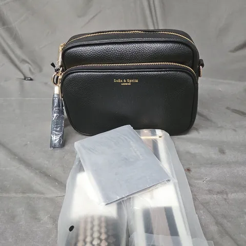 SOFIA AND SPRITZ BLACK LEATHER BAG WITH STRAPS