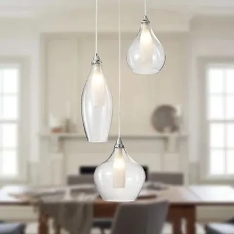 BOXED 3-LIGHTS GLASS CLUSTER GLOBE PENDANT (1 BOX)