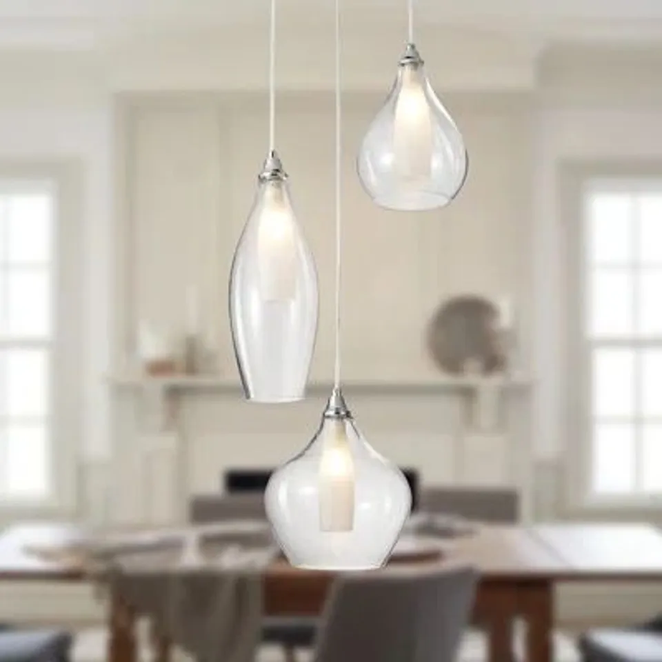 BOXED 3-LIGHTS GLASS CLUSTER GLOBE PENDANT (1 BOX)