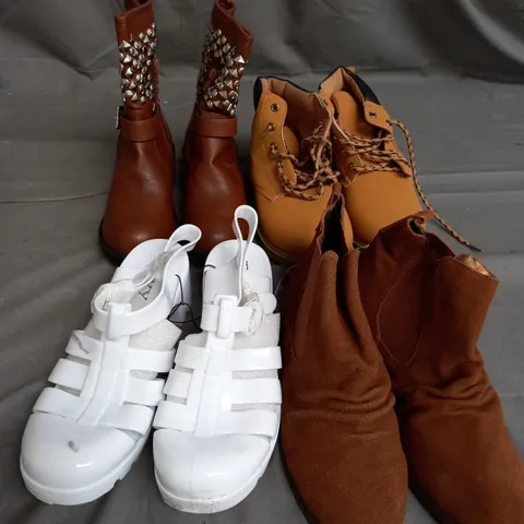 BOX OF APPROX 10 PAIRS OF ASSORTED WOMENS SHOES IN VARIOUS COLOURS, STYLES AND SIZES