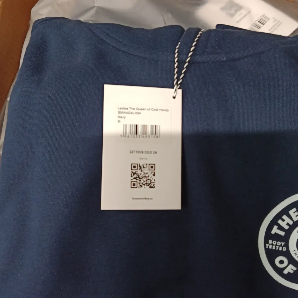 BRAND NEW BRASS MONKEY LADIES HOODIES - APPROXIMATELY 14X // NAVY // BMAW24LH04 // SIZE: M