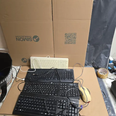 4X ASSORTED KEYBOARDS AND ONE MICROSOFT MOUSE 