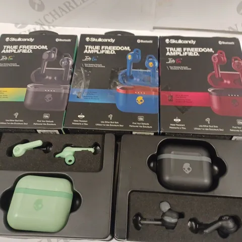 LOT OF 5 BOXED PIARS OF SKULL CANDY INDY EVO TWS EARBUDS