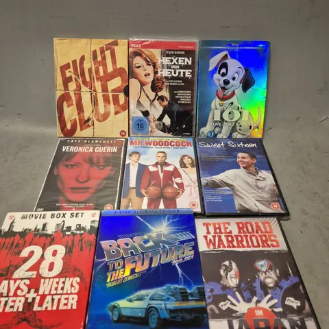 TOTE OF APPROXIMATELY 12 ASSORTED DVD'S TO INCLUDE - DISNEY 101 DALMATIANS , SWEET SIXTEEN , MR WOODCOCK ETC