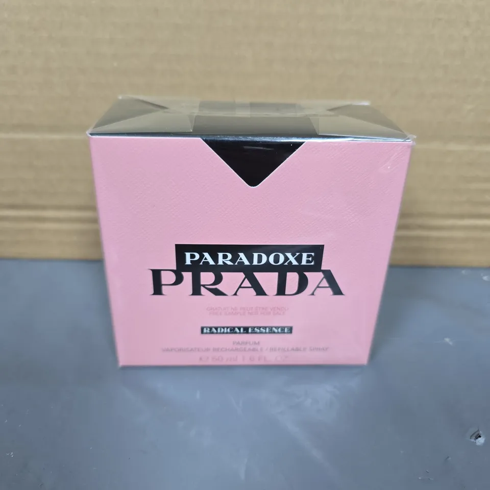 BOXED AND SEALED PARADOXE PRADA RADICAL ESSENCE PARFUM 50ML