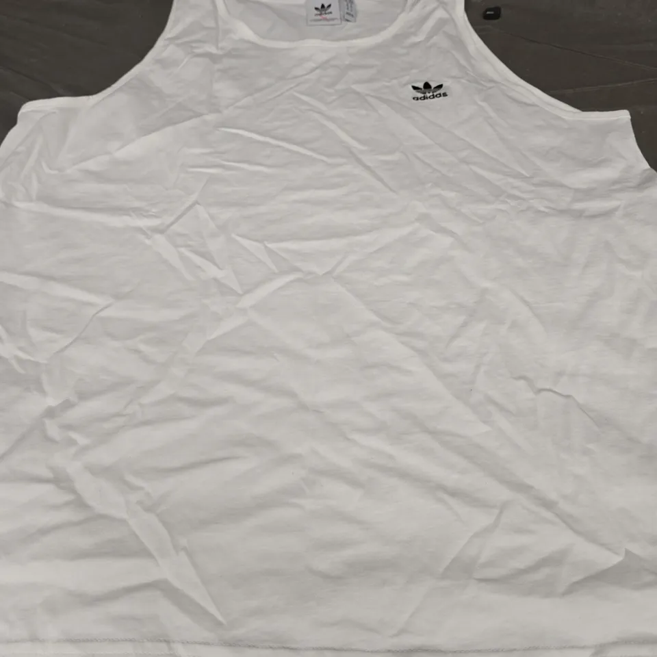 ADIDAS PLAIN LOGO VEST, WHITE - UK SIZE XL
