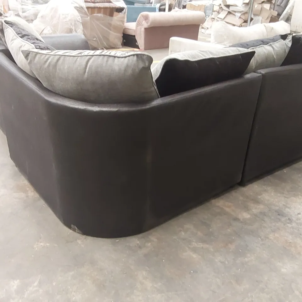 QUALITY DESIGNER HILTON RIGHT HAND DOUBLE ARM CORNER GROUP SOFA