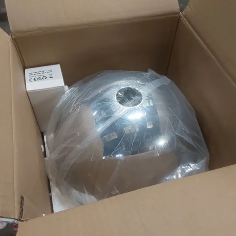 BOXED DESIGNER CHROME LAMP SHADE FOR A FLOOR STANDING LAMP