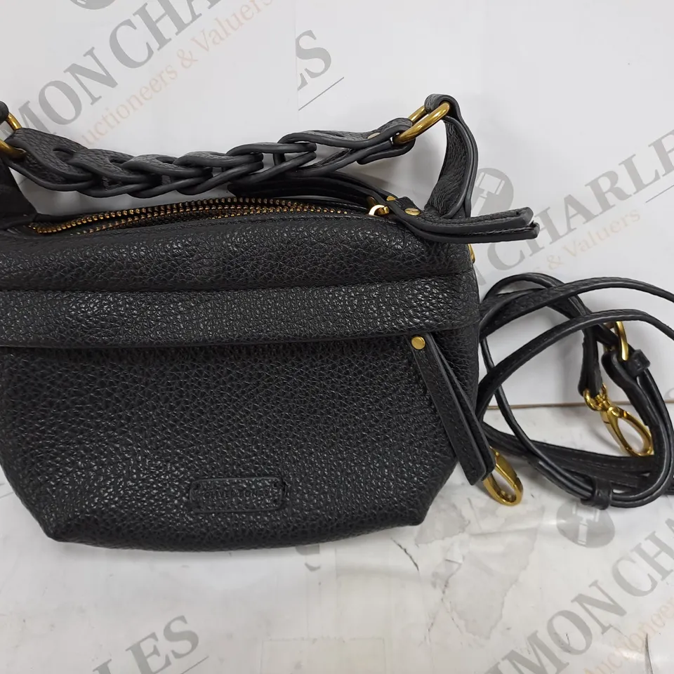 OLIVER BONAS BLACK LEATHER LOOK BAG