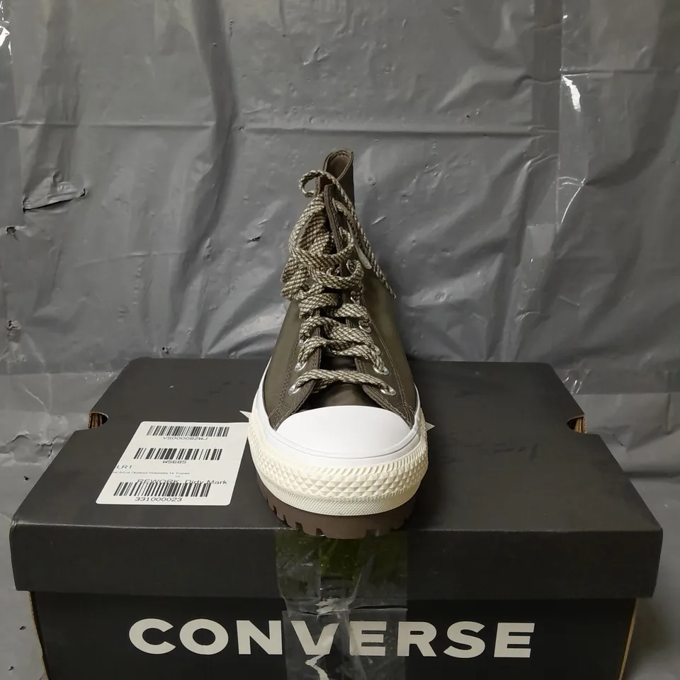 CONVERSE ART OF OUTDOOR POLYESTER HI TOP TRAINERS - LIGHT BROWN - SIZE 10