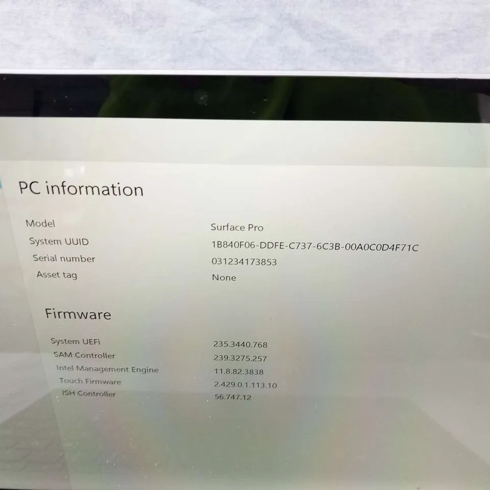 MICROSOFT SURFACE PRO 128GB