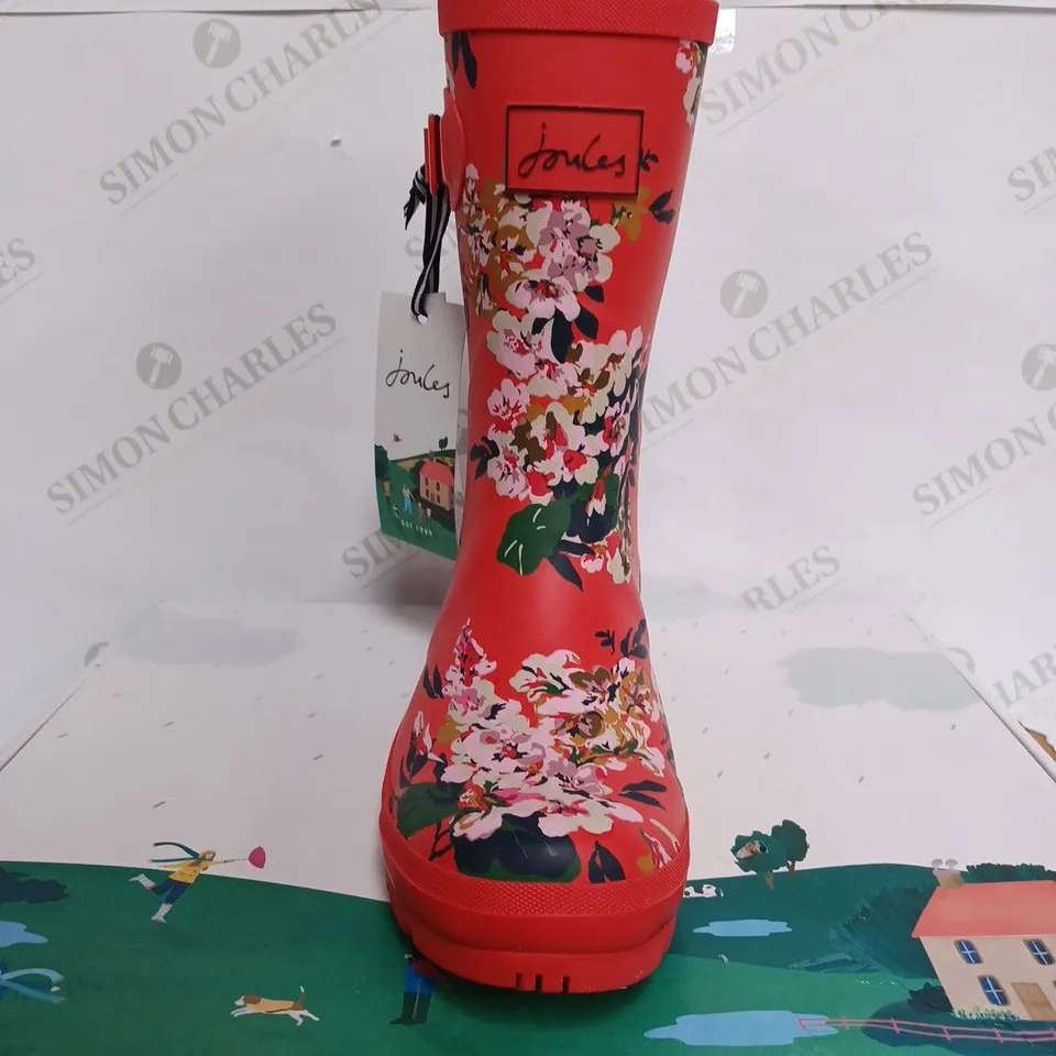 BOXED JOULES MOLLY WELLY RED FLORL - UK 7