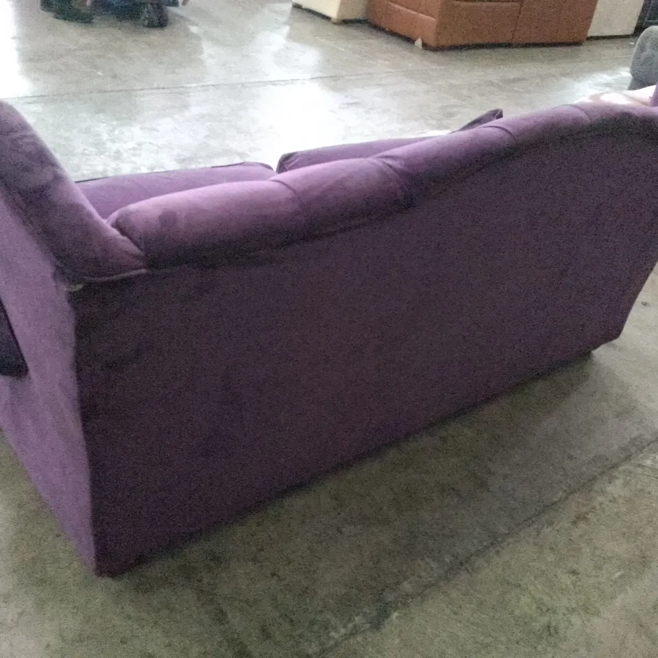 QUALITY DESIGNER 2 SEATER SOFA - PURPLE FABRIC 