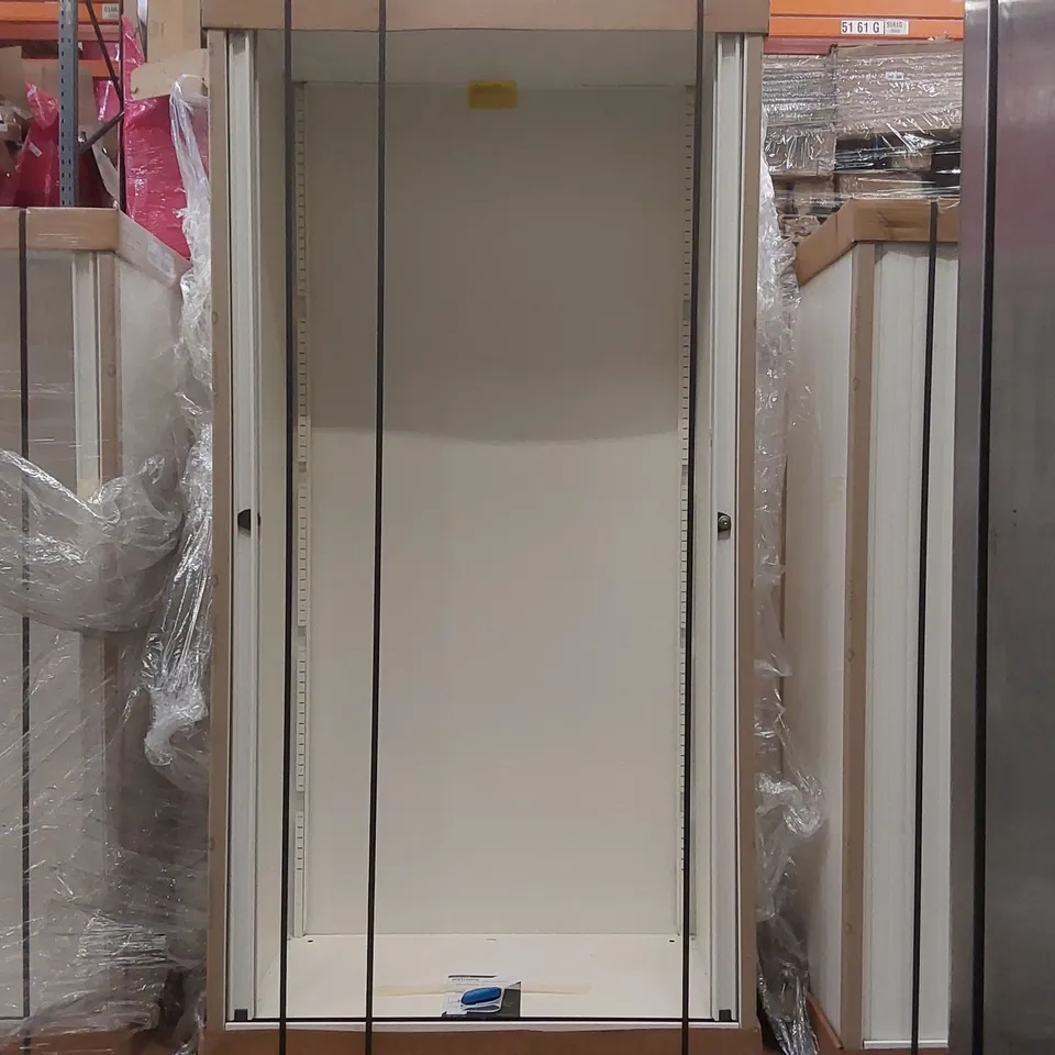 BRAND NEW BISLEY ESSENTIALS 2 DOOR TAMBOUR CUPBOARD - WHITE