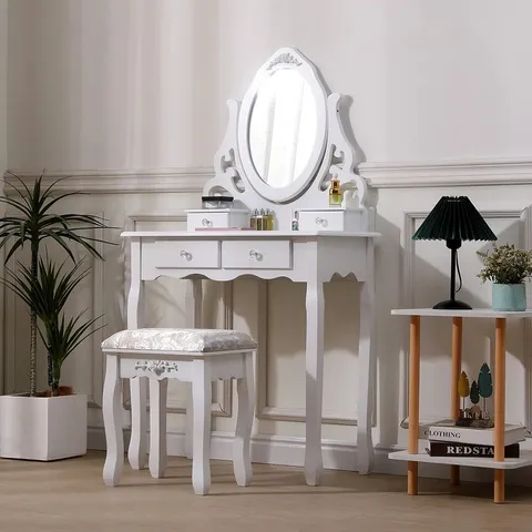 BOXED RABIA DRESSING TABLE WITH MIRROR