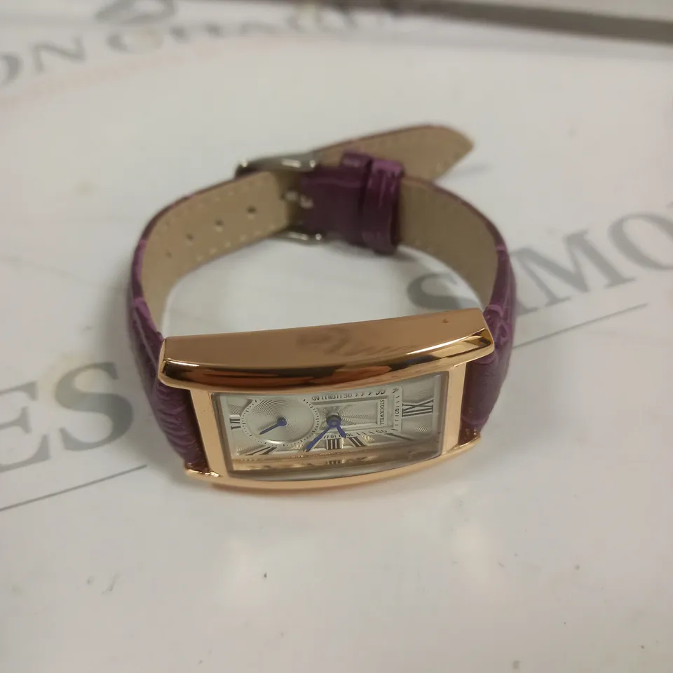 LADIES STOCKWELL WATCH – TEXTURED DIAL WITH SUB DIAL MINUTE HAND – LEATHER STRAP