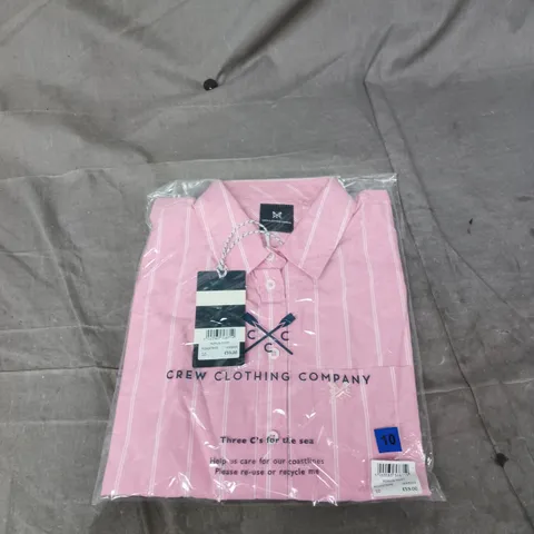 CREW CLOTHING COMPANY POPLIN SHIRT – ROSE STRIPE, PINK, UK 10