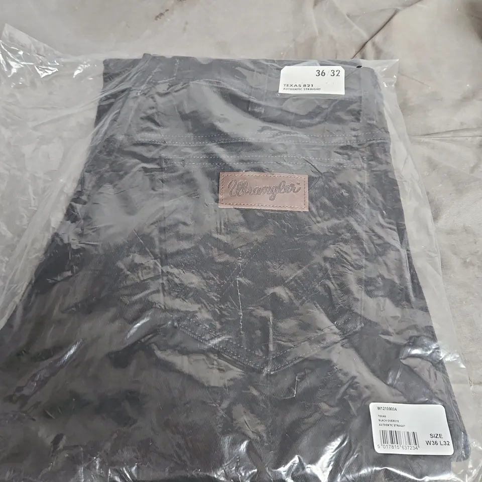 WRANGLER TEXAS BLACK OVERDYE JEANS – AUTHENTIC STRAIGHT, W36 L32