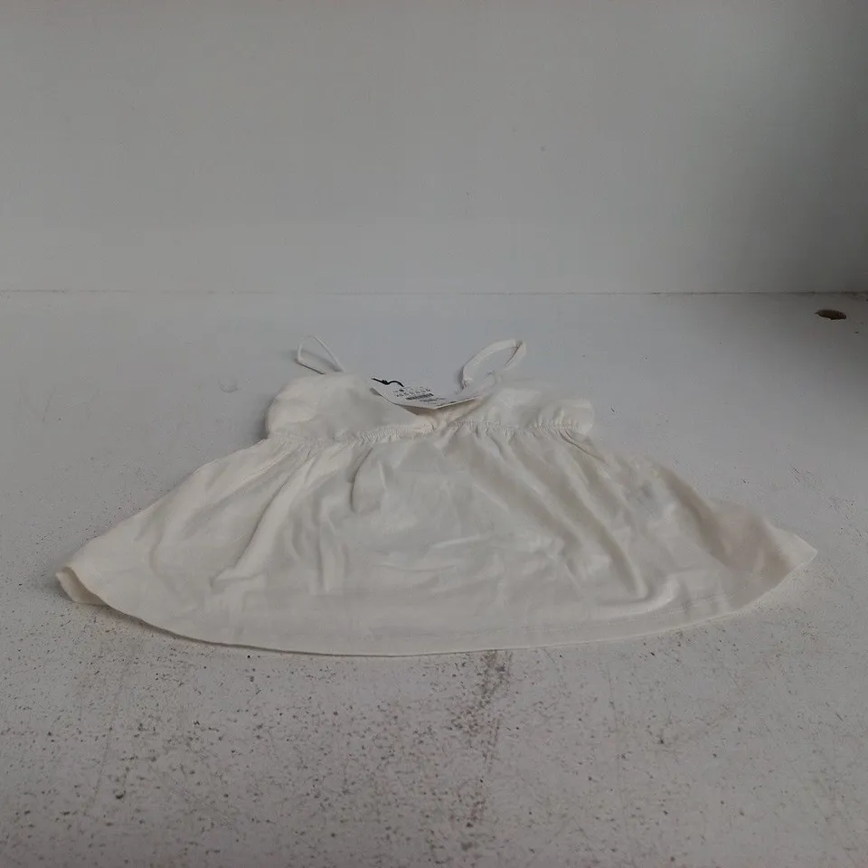 BERSHKA WHITE WOMEN'S TOP/DRESS XS (UK 6) WITH STRAPS