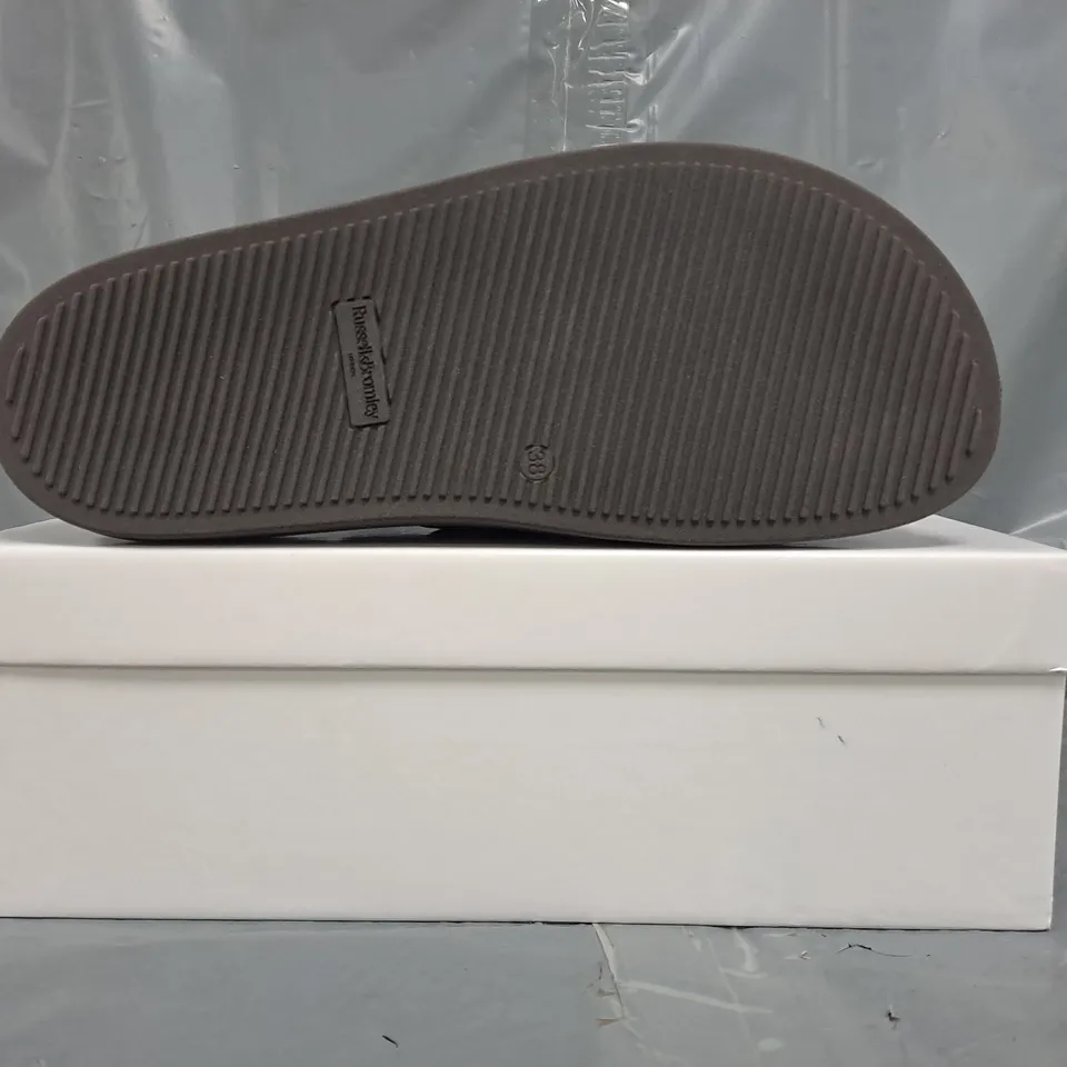 BOXED PAIR OF RUSSELL & BROMLEY VIXEN SUEDE SHOES IN CHOCOLATE SIZE EU 38