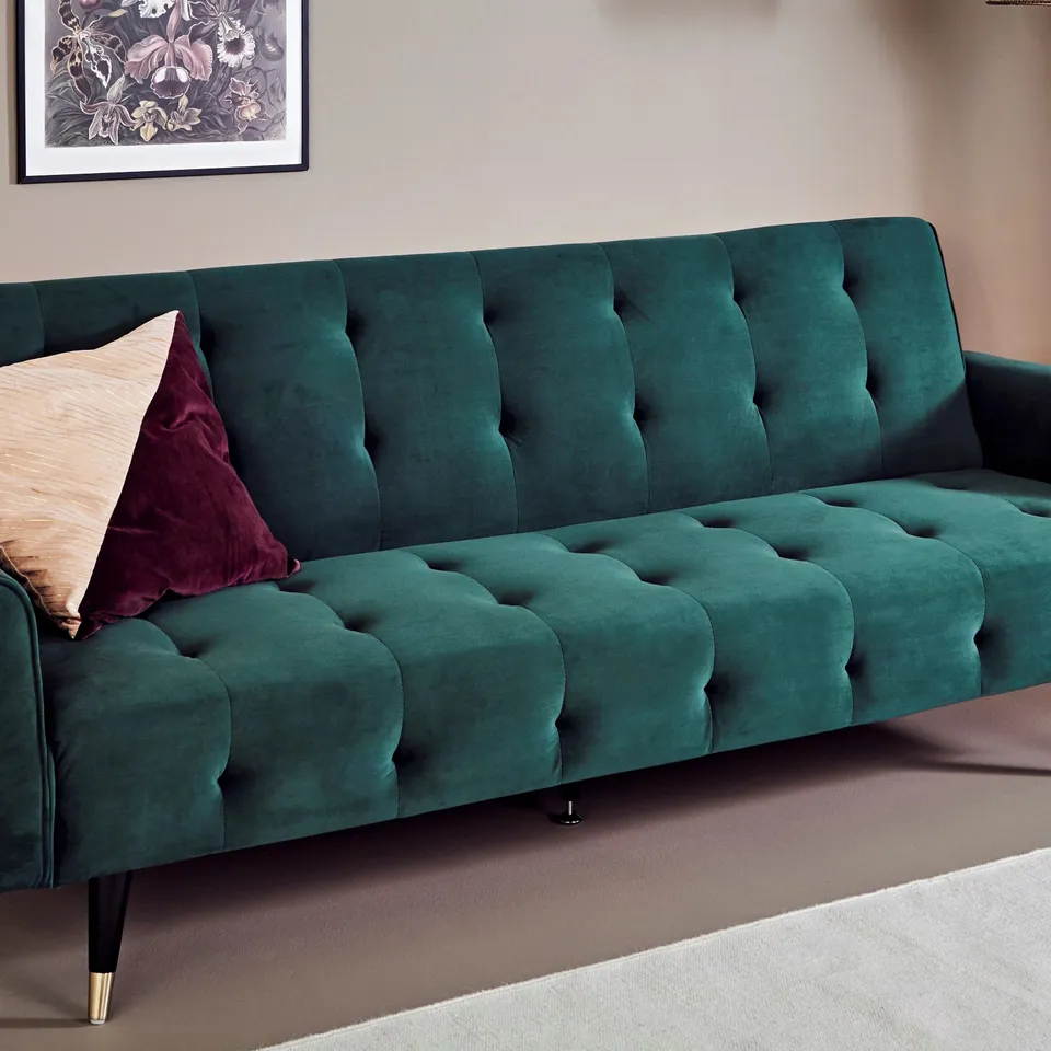 BOXED CHILLAX DREAM VELVET OPAL GREEN SOFA BED