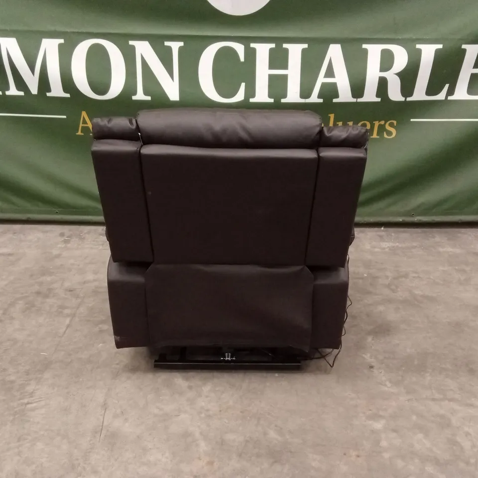 DESIGNER FAUX LEATHER POWER RECLINER CHAIR - CHOCOLATE