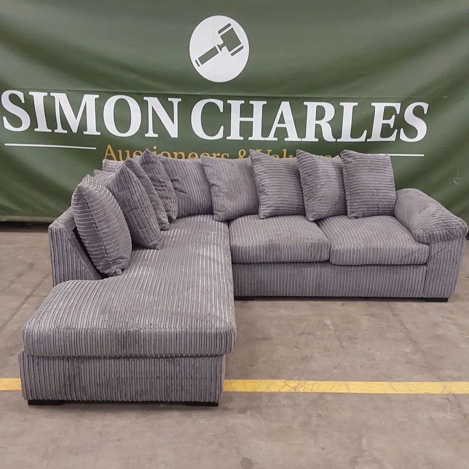 AMALFI LEFT HAND SCATTER BACK FABRIC CORNER CHAISE SOFA - CHARCOAL  RRP £999