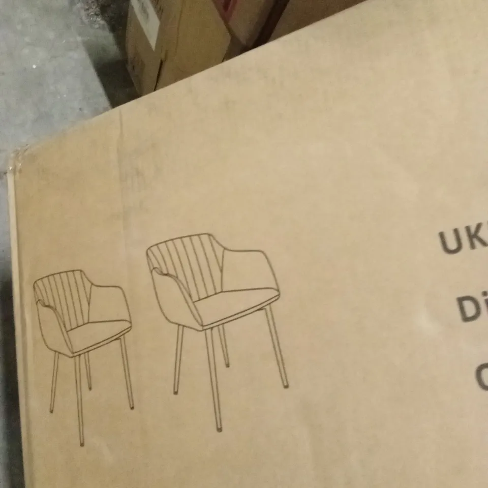 BOXED QUALITY FABRIC DESIGNER DINING CHAIR SET OF 2 OLIVE GREEN