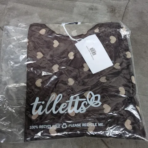 ZARA CHOCOLATE HEART MESH TOP SIZE UNSPECIFIED 