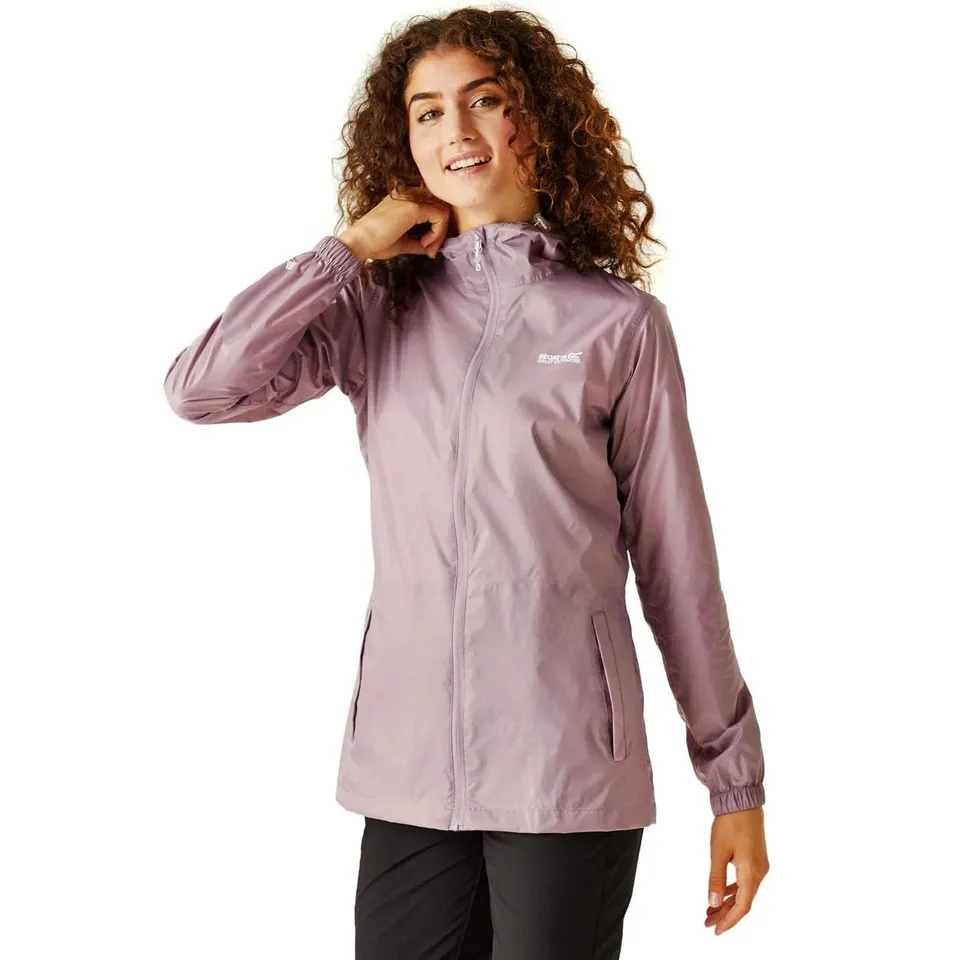 REGATTA PACK IT III WOMEN'S LIGHTWEIGHT WATERPROOF WALKING JACKET HEATHER - UK SIZE 16