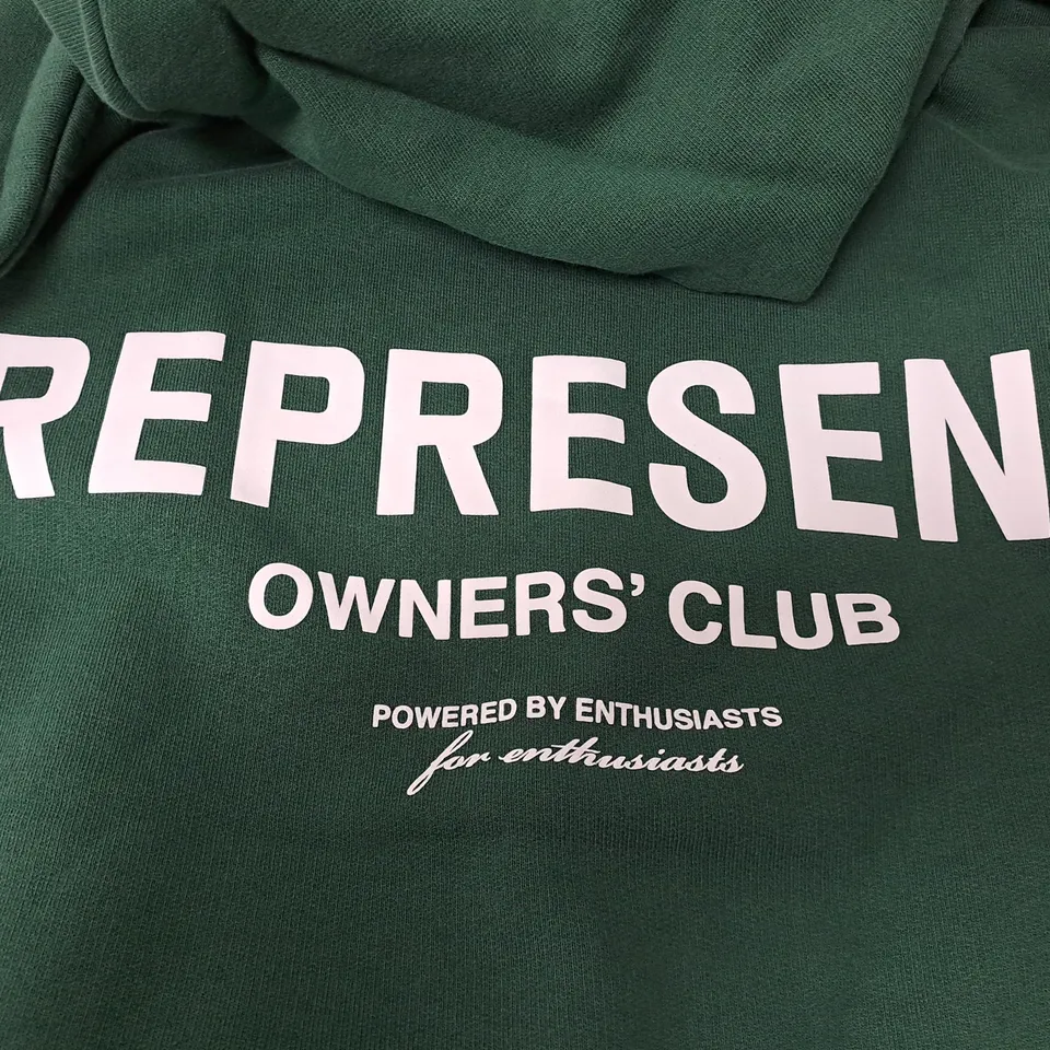 REPRESENT OWNERS CLUB GREEN HOODIE SIZE XS 