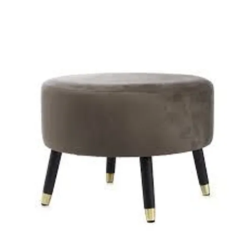 OUTLET MY HOME STORIES FOOTSTOOL WITH GOLD TIPPED LEGS IN GREY