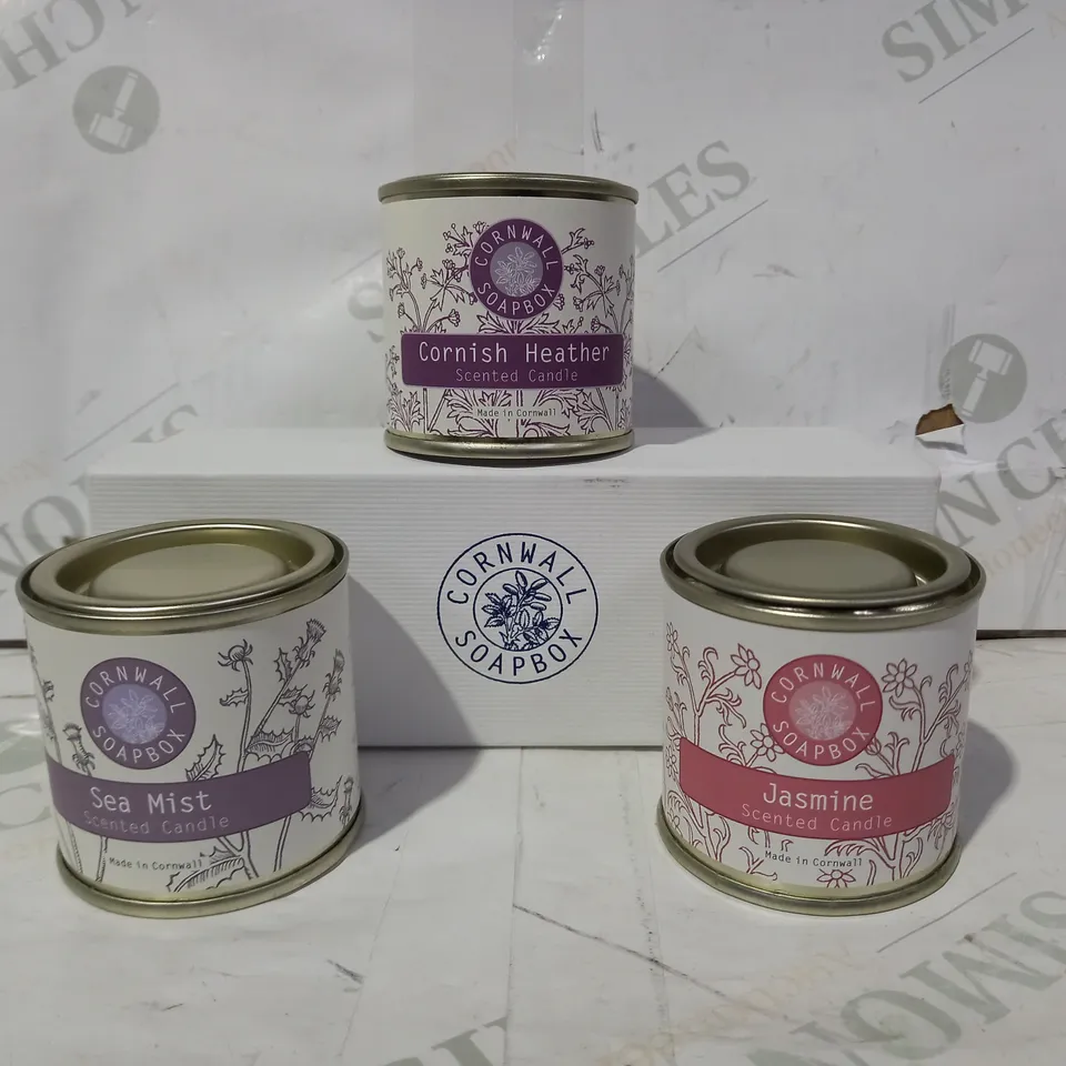CORNWALL SOAPBOX SET OF 3 SCENTED CANDLES