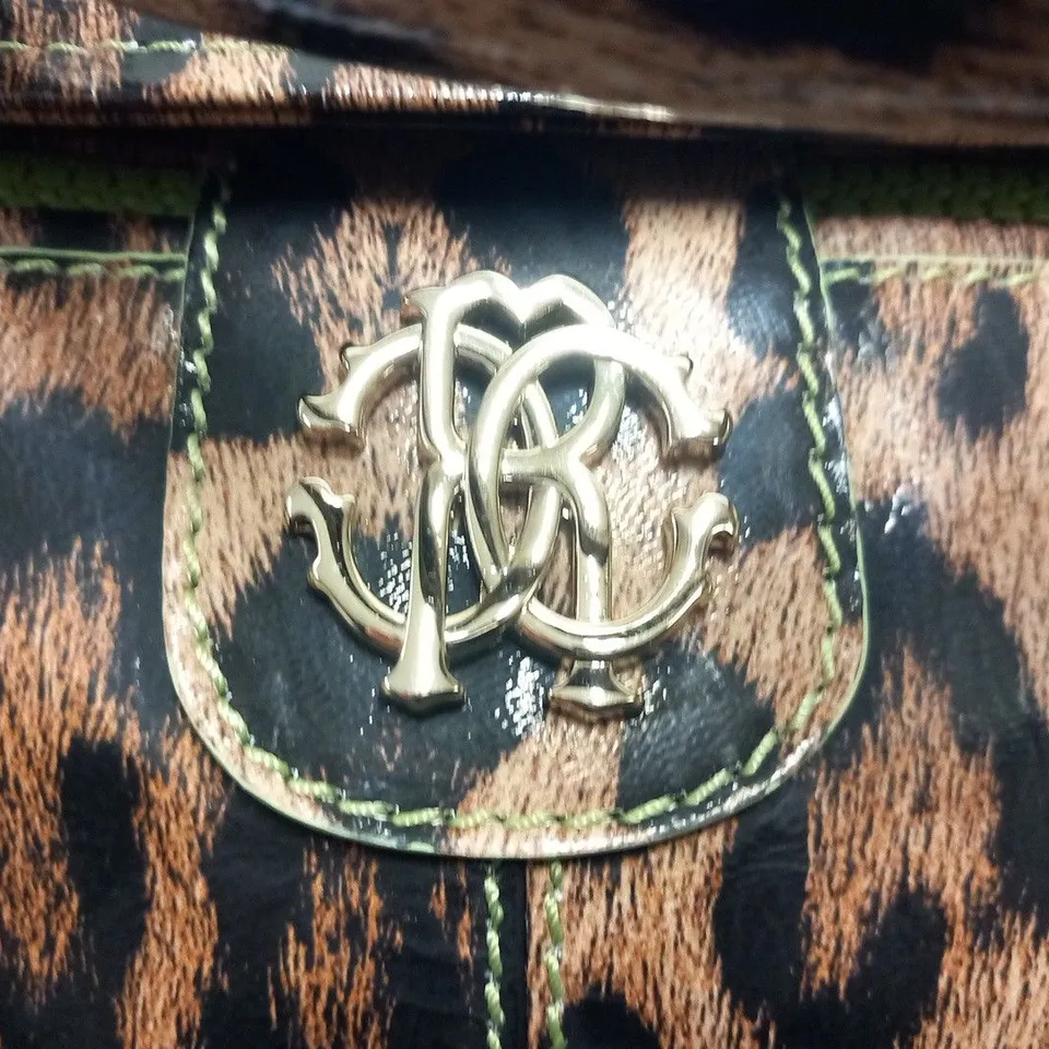 ROBERTO CAVALLI PYTHON FLURO LIME BOWLING DIVA BAG