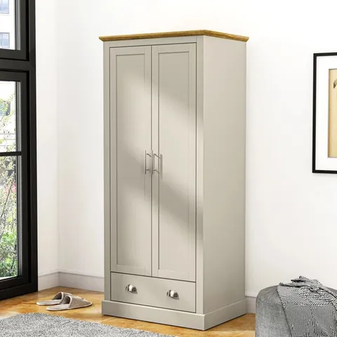 BOXED OCTAVE 2 DOOR MANUFACTURED WOOD WARDROBE (2 boxes)