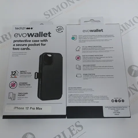 LOT OF 10 TECH 21 EVO-WALLET PROTECTIVE CASES WITH POCKETS FOR IPHONE 12 PRO MAX