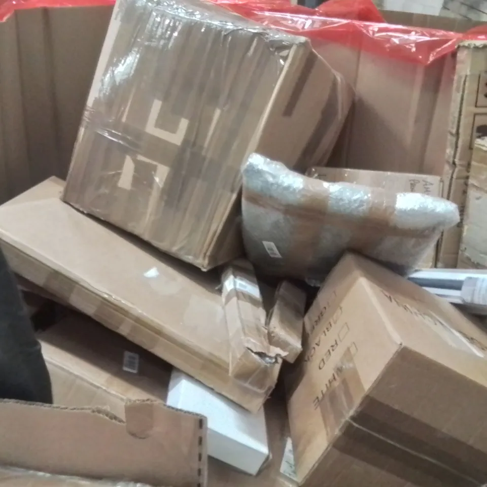 PALLET OF ASSORTED HOUSEHOLD GOODS AND PRODUCTS TO INCLUDE;COMMODE CHAIR,ADJUSTABLE TOILET SEAT,AIR COOLER
