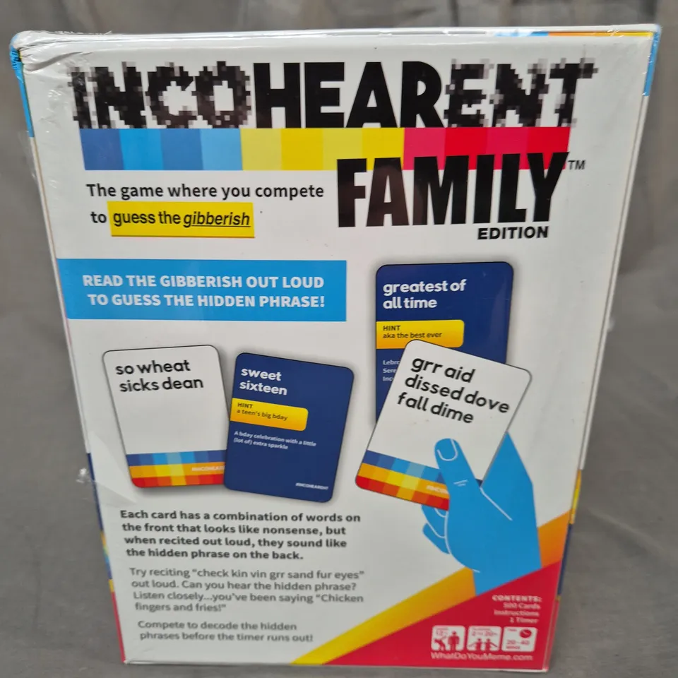 SEALED INCOHEARANT FAMILY EDITION GAME