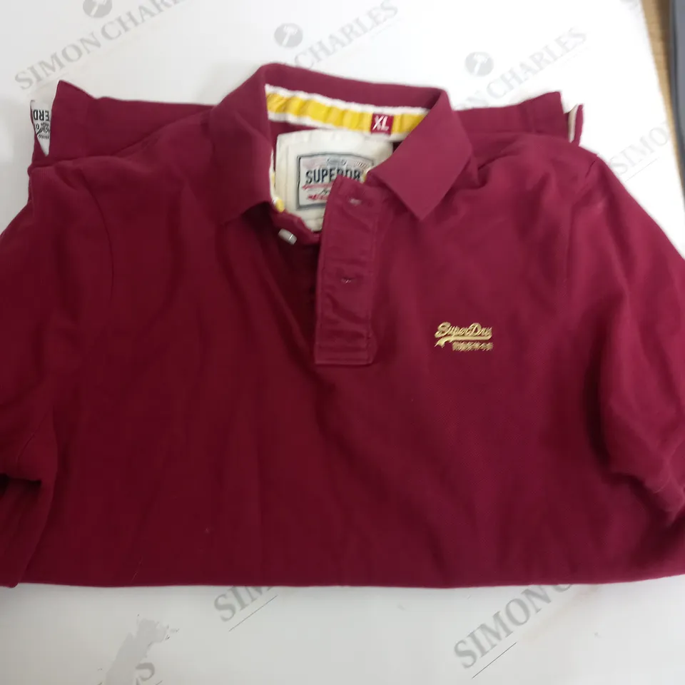 SUPER DRY MAROON POLO SHIRT - XL