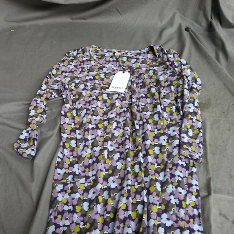 SEASALT CORNWALL WOMEN'S BUSY LIZZY TUNIC DRESS – FLORAL PURPLE, ORGANIC COTTON, UK 12