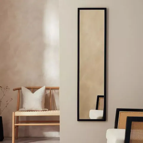BOXED HOME ESSENTIALS BLACK FULL LENGTH WALL MIRROR - 120x30cm