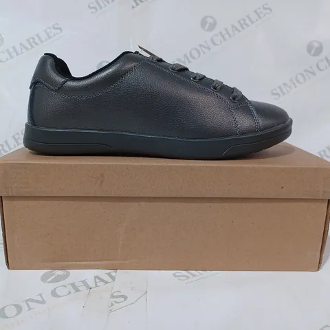 BOXED PAIR OF JO & JOE TRAINERS IN PEWTER COLOUR UK SIZE 6