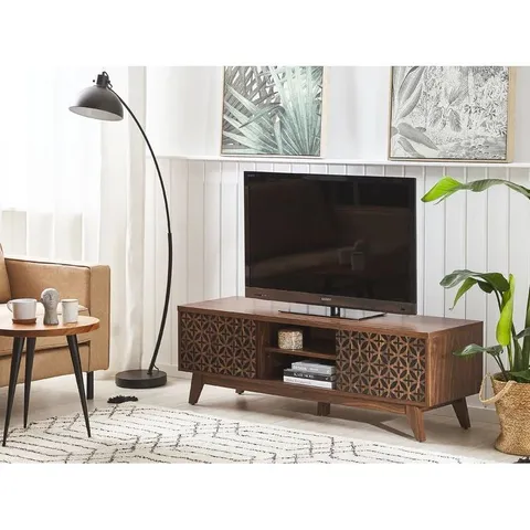 BOXED ROCKFALE TV STAND FOR TVS UPTO 40" - DARK WOODGRAIN